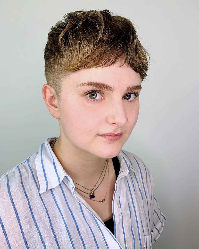 very short wolf cut pixie hairstyle