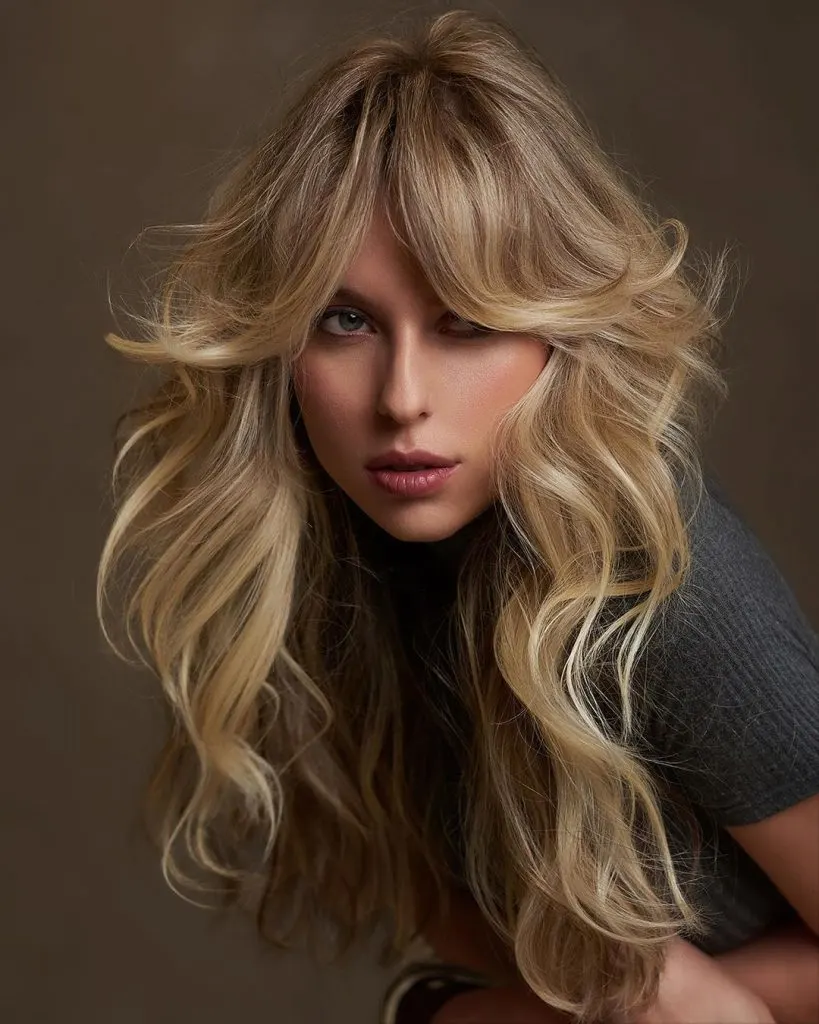 natural blonde highlights on wavy hair