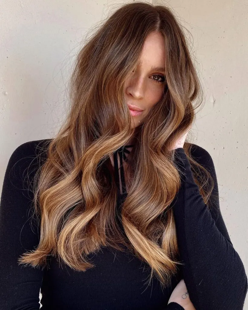 brown hair with honey blonde highlights