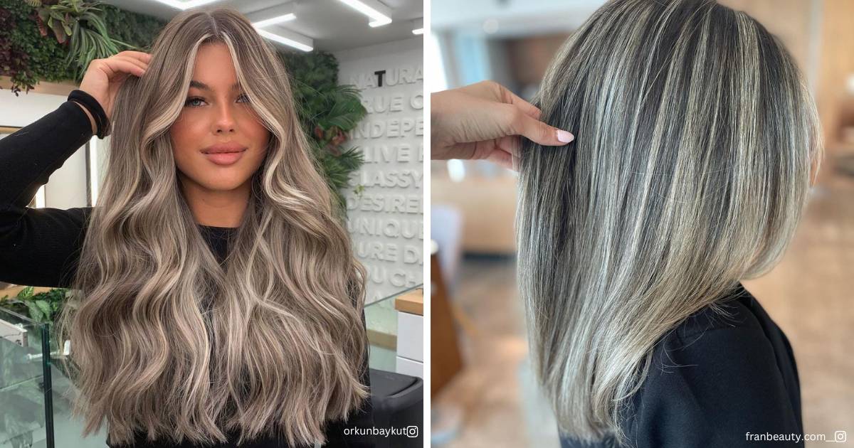  Model showcasing ash blonde hair