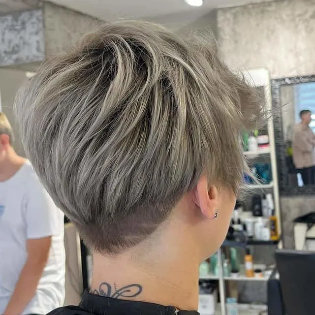 ash blonde pixie cut