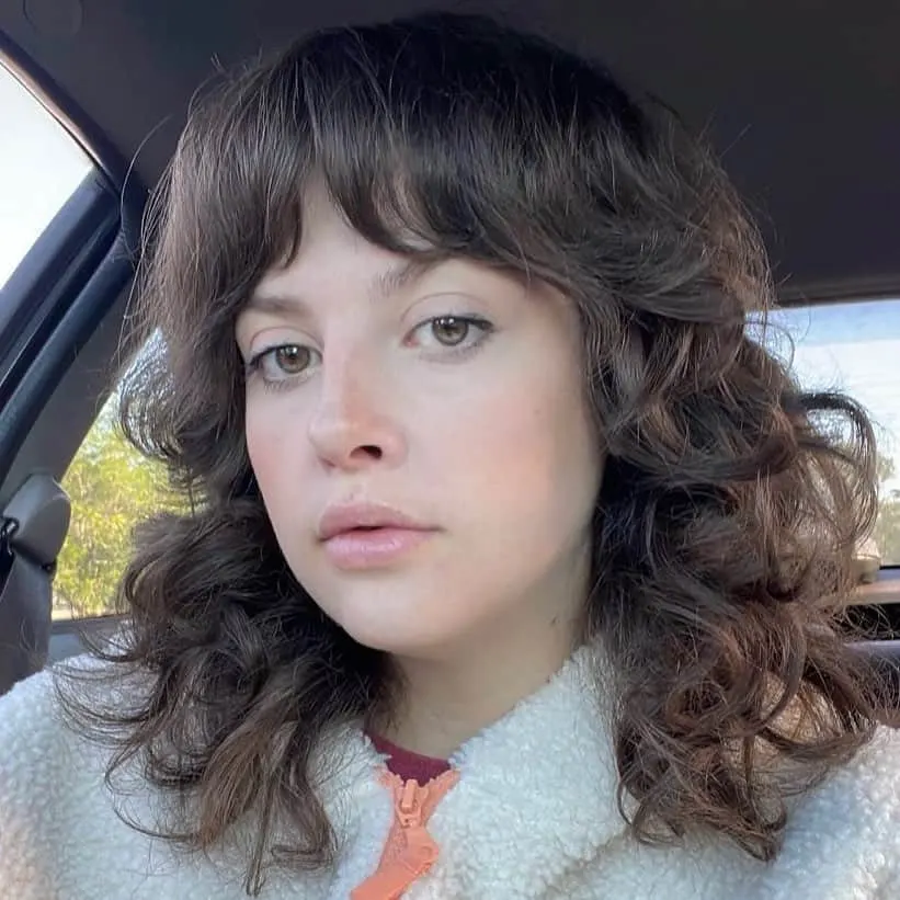 bangs for curly hair and round face