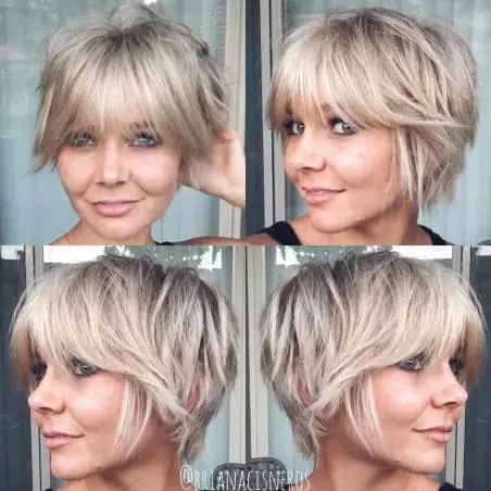 bangs on choppy lixie for round face