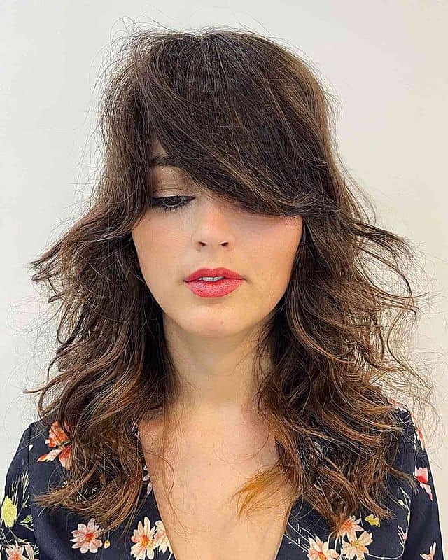 full sweeping bangs on layers