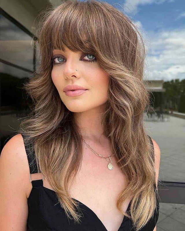 long hair with layers and bangs