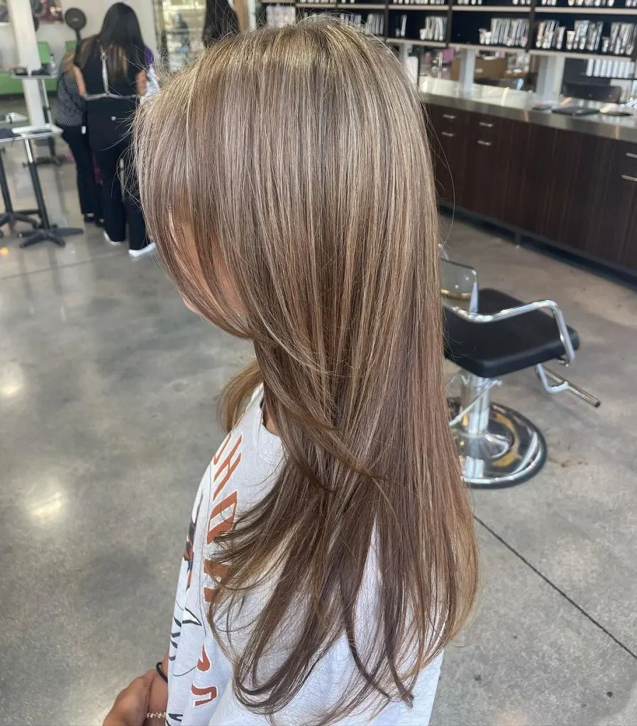 partial highlights with blonde ash tone