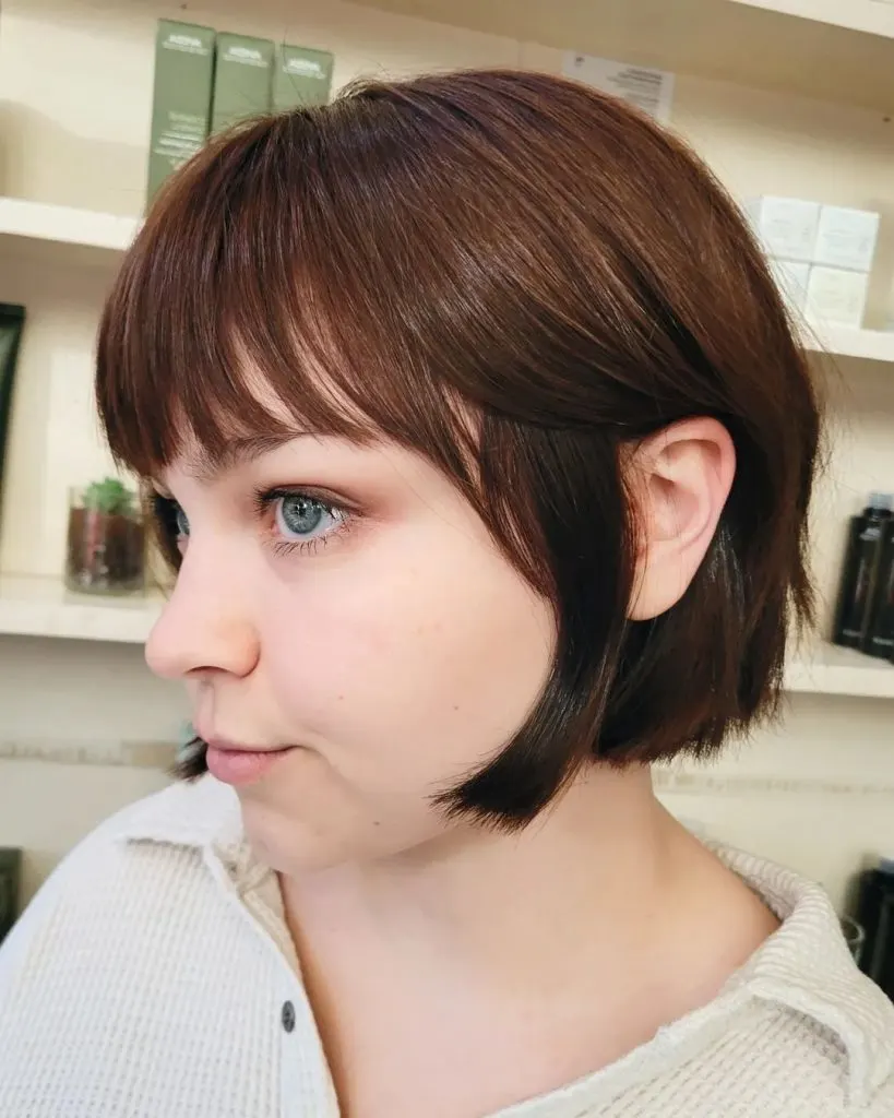short hair with bangs for round face