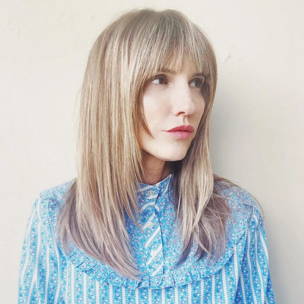 shoulder-length straight hair with bangs