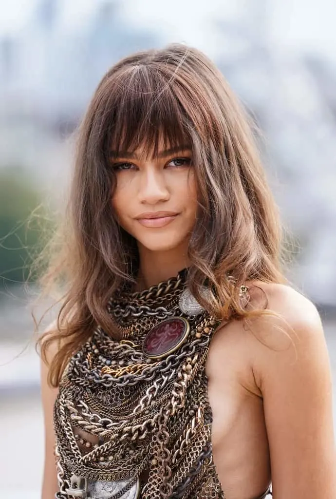textured bangs zendaya