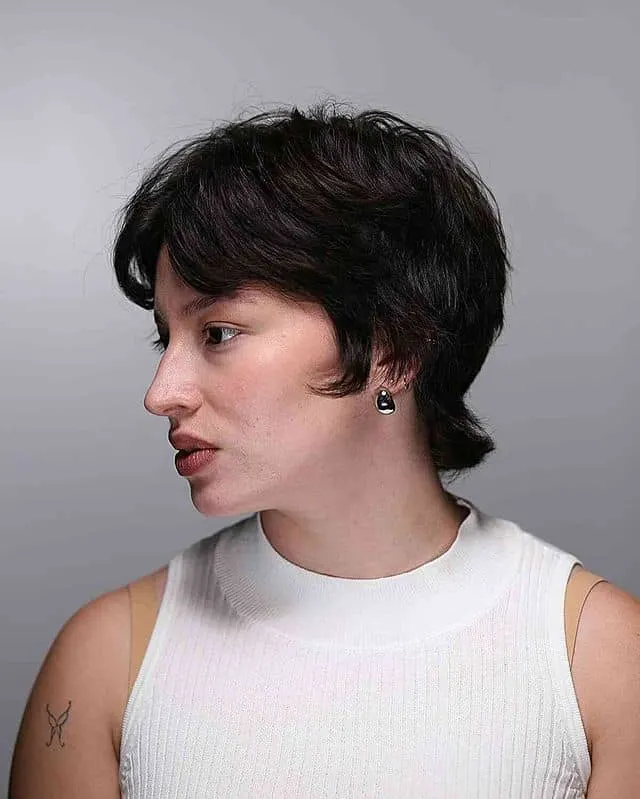 textured winged pixie with bangs