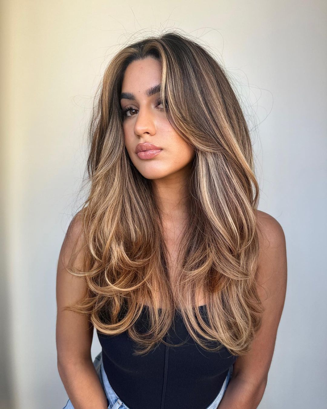 brown hair with thick blonde highlights