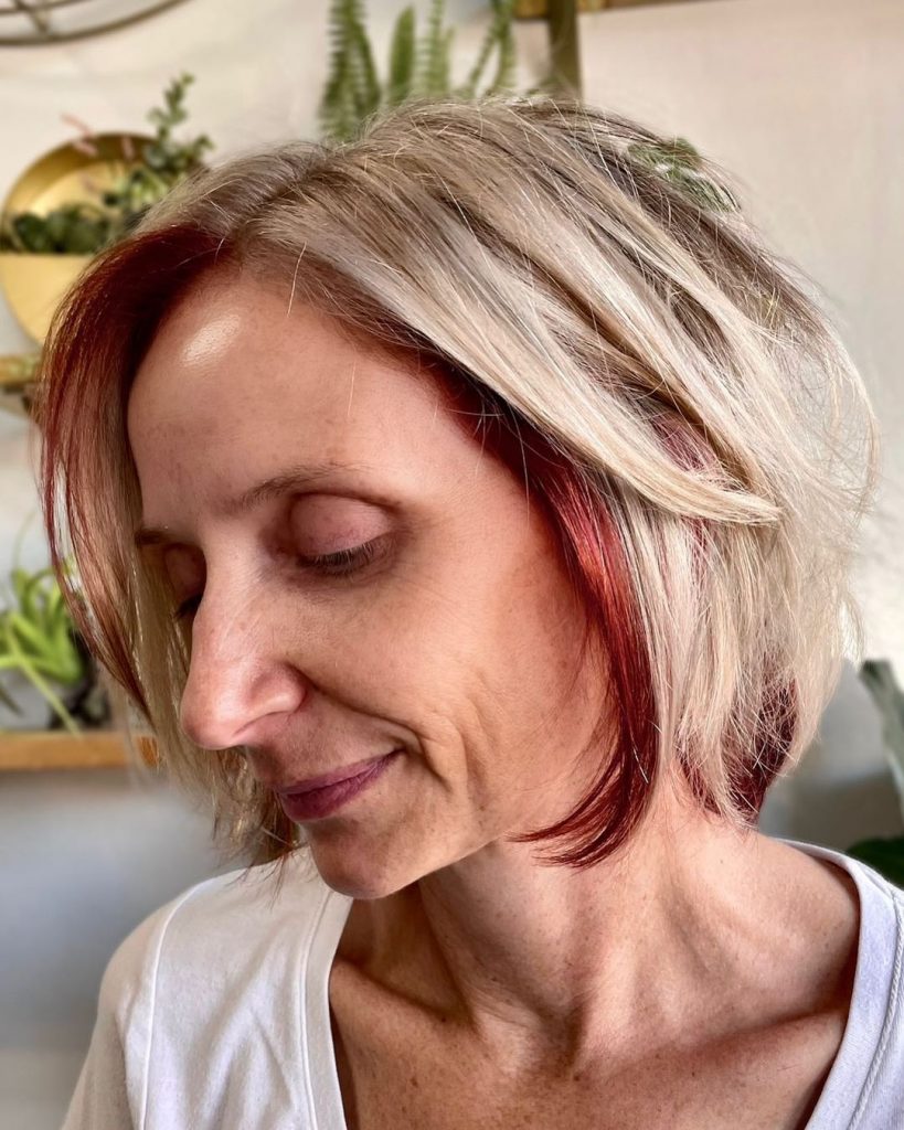 blonde and red hair for women over 50