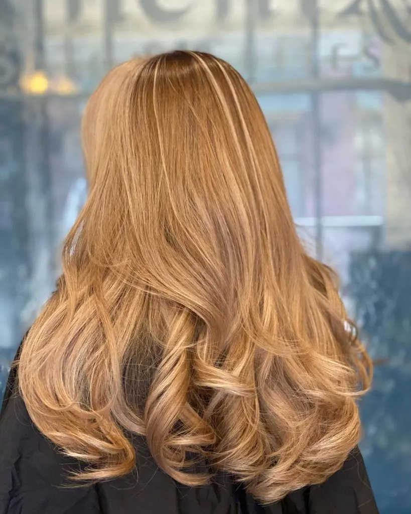 blonde hair with caramel highlights