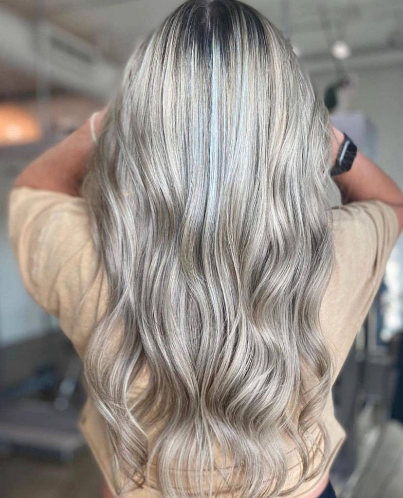 blonde highlights with root tap