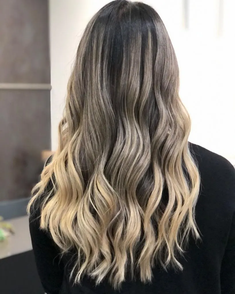 blonde ombre on dark roots