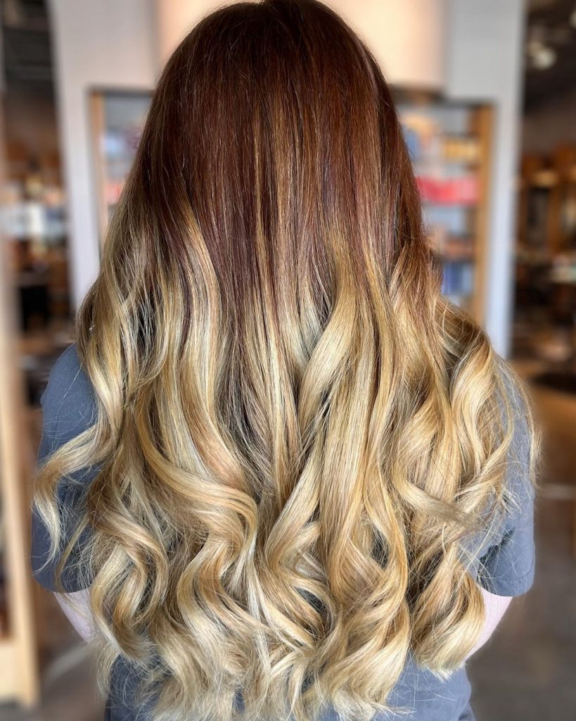 blonde ombre on red hair