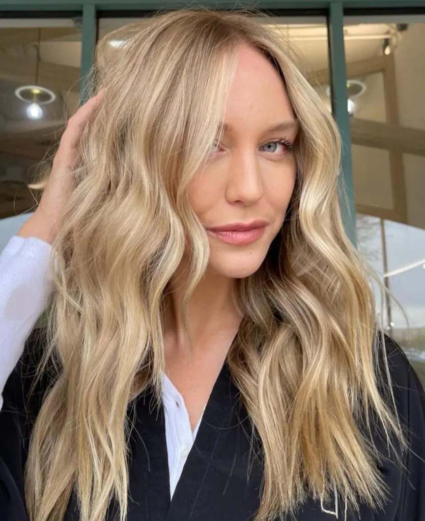 buttery blonde hair
