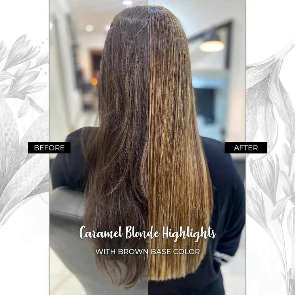 caramel blonde highlights transformation