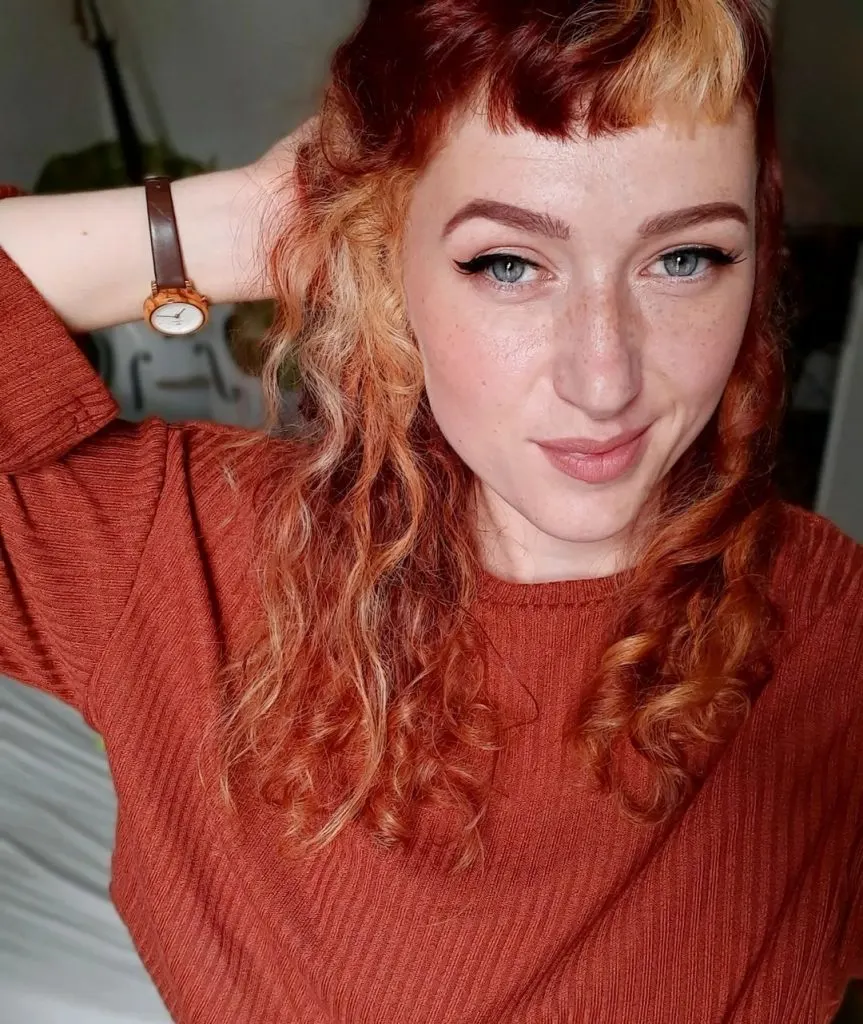 edgy red and blonde hair