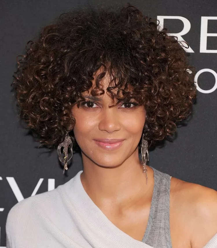 halle berry with curly bangs