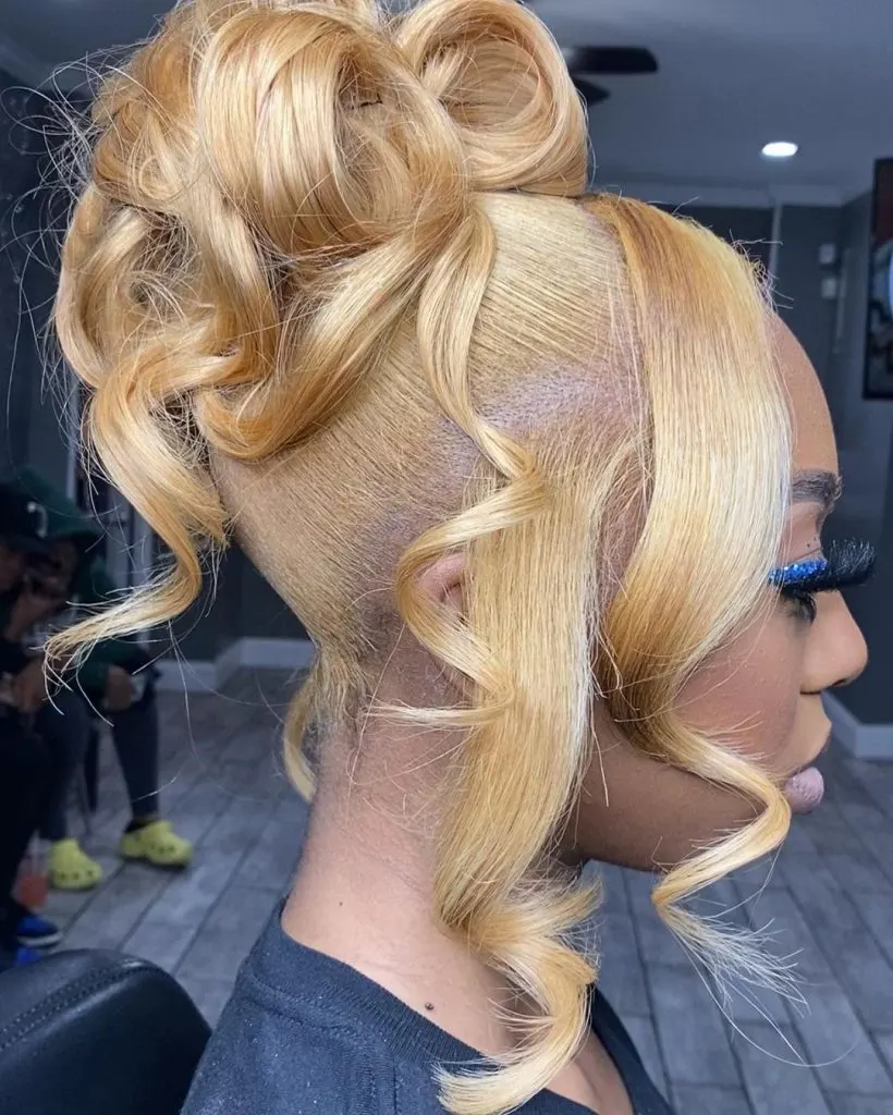 honey blonde updo