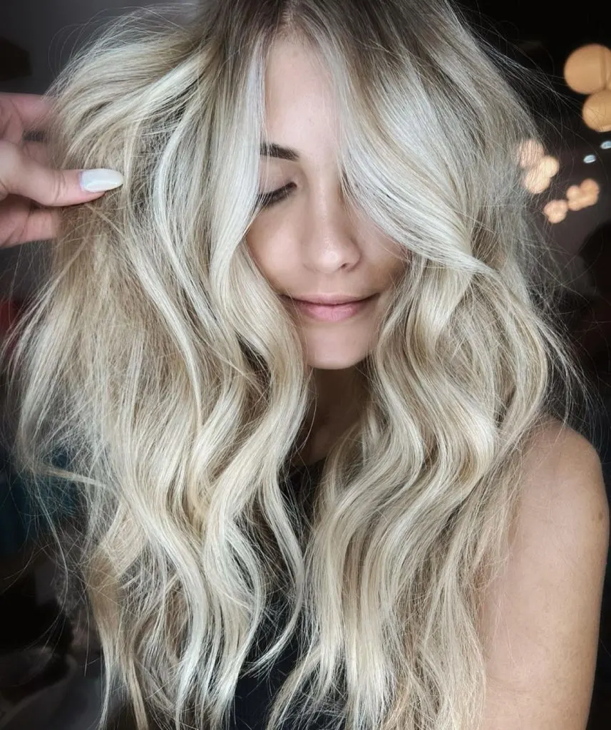 light buttery blonde with root melt