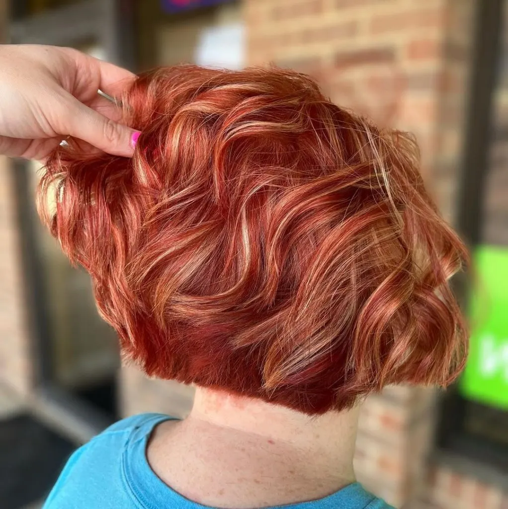 red and blonde short hair