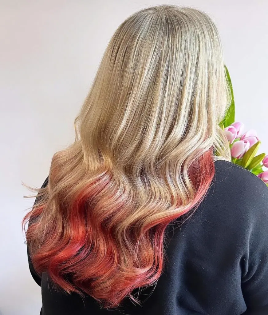 red ombre on blonde hair