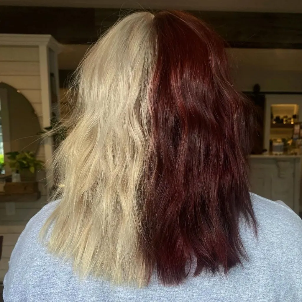 split red and blonde dye