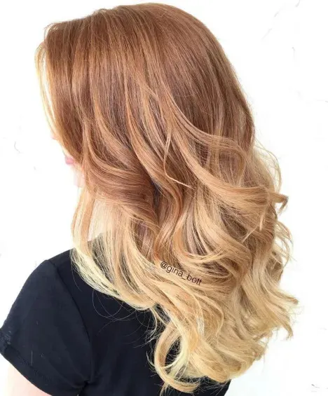 strawberry blonde hair with lighter tips