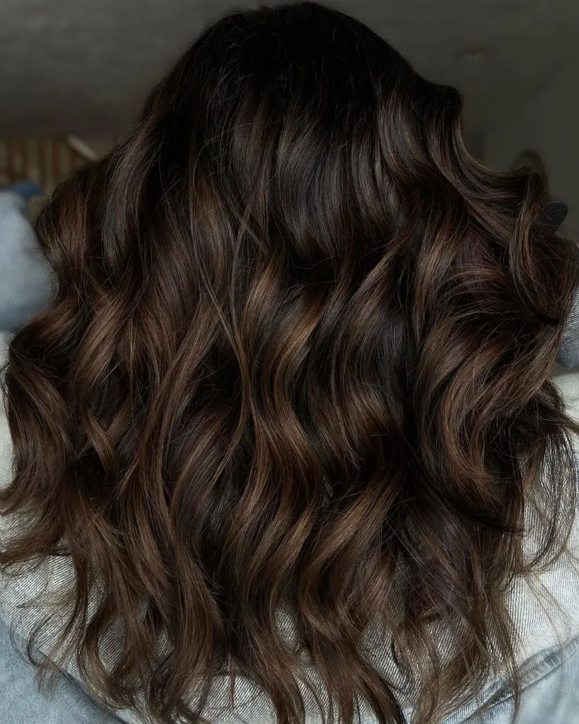 dark brunette balayage hair
