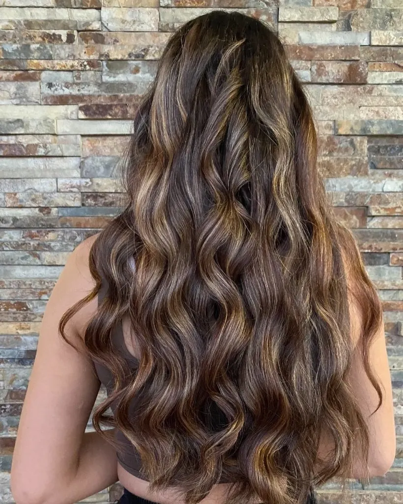 brown hair with golden highlights