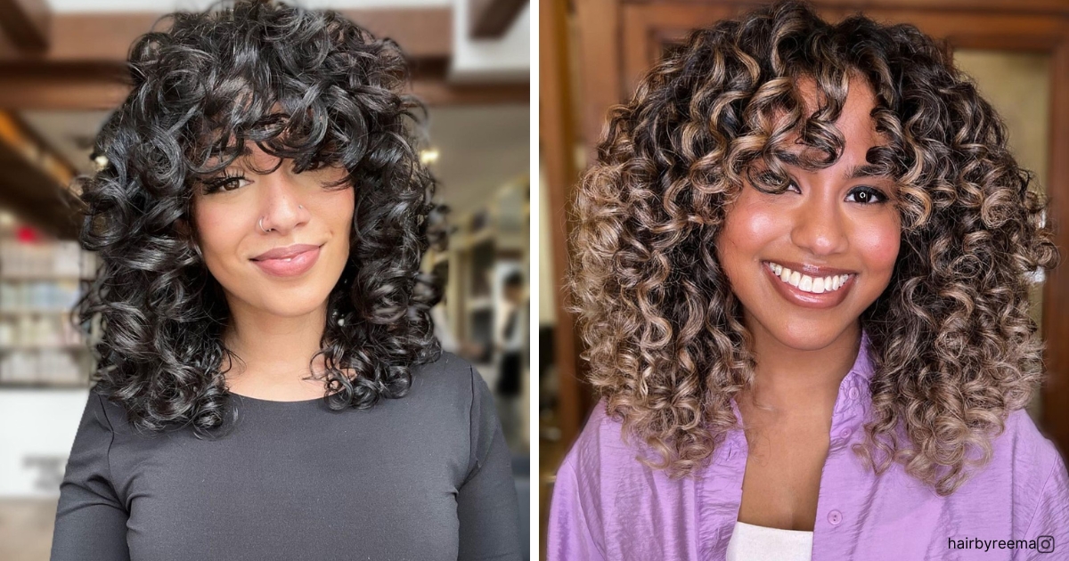 40 Stylish And Effortless Curly Hair With Bangs Hairstyles