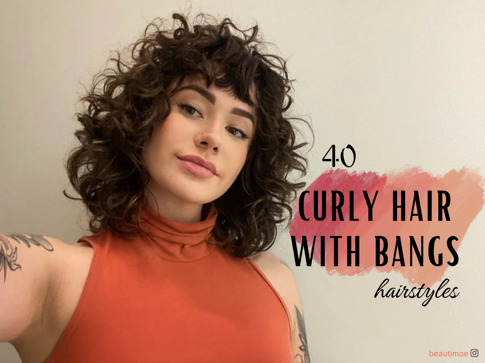 curly hair with bangs