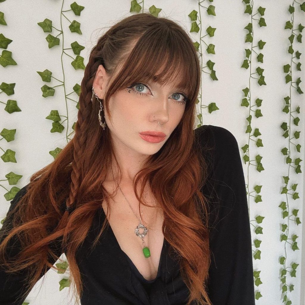 auburn hair with bangs