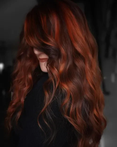 auburn hair with red highlights