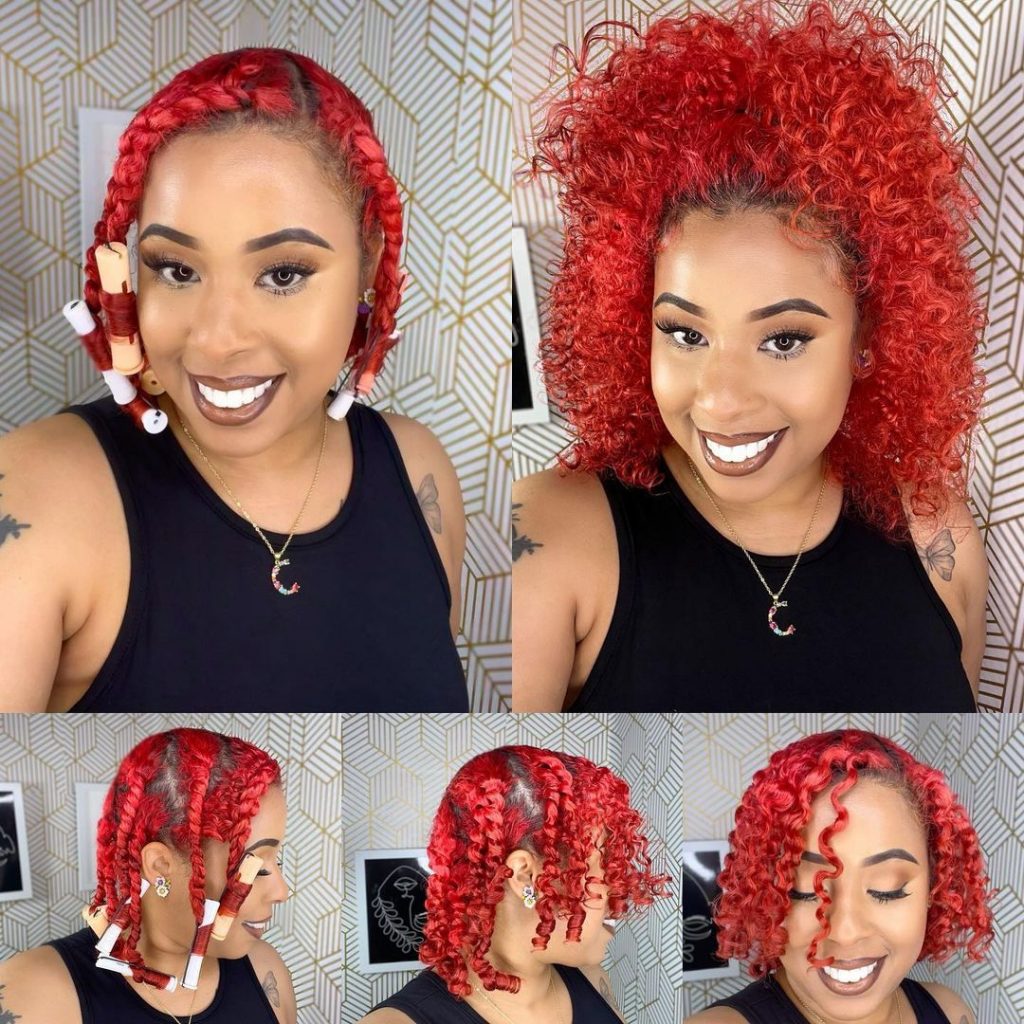 bright red curly hair