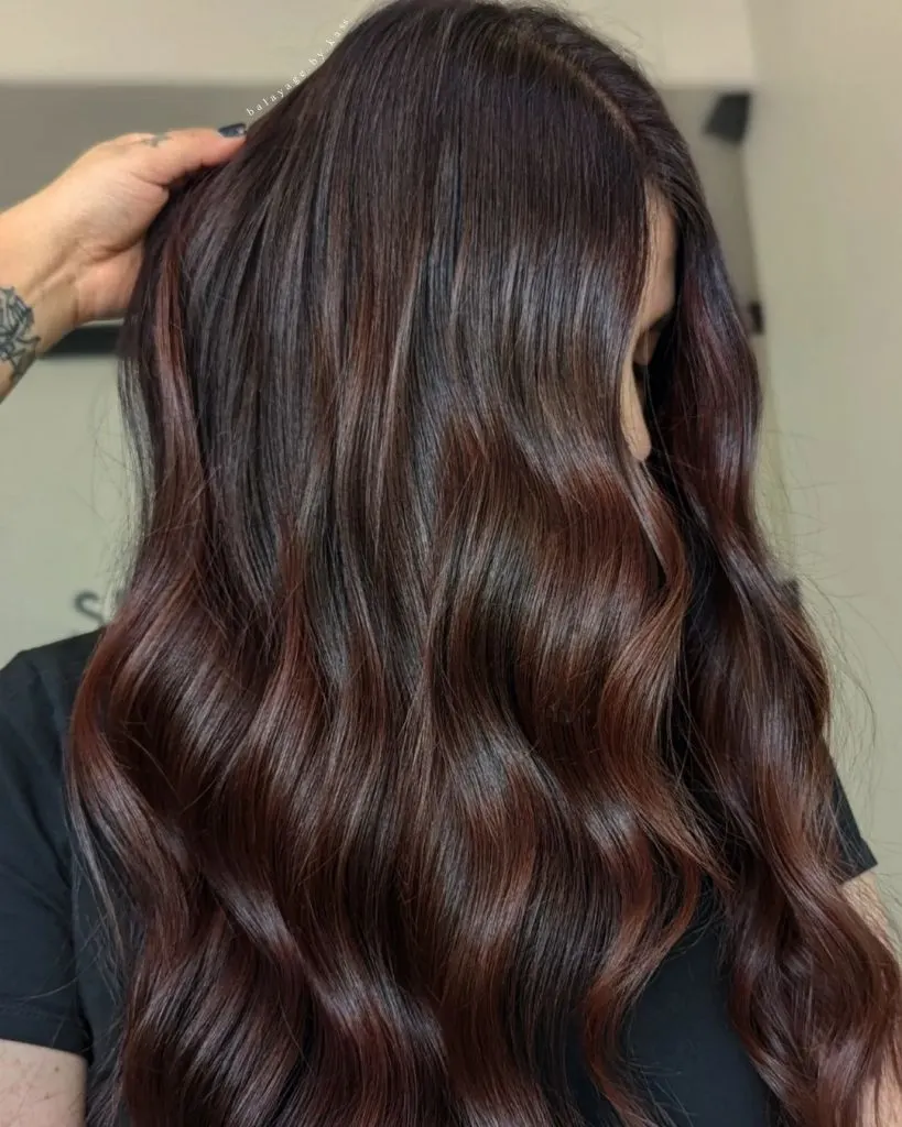 brunette copper balayage