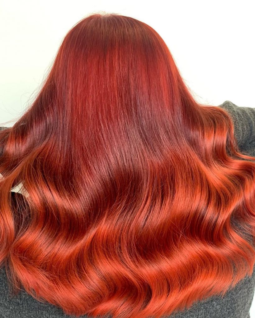 dark to light bright red hair