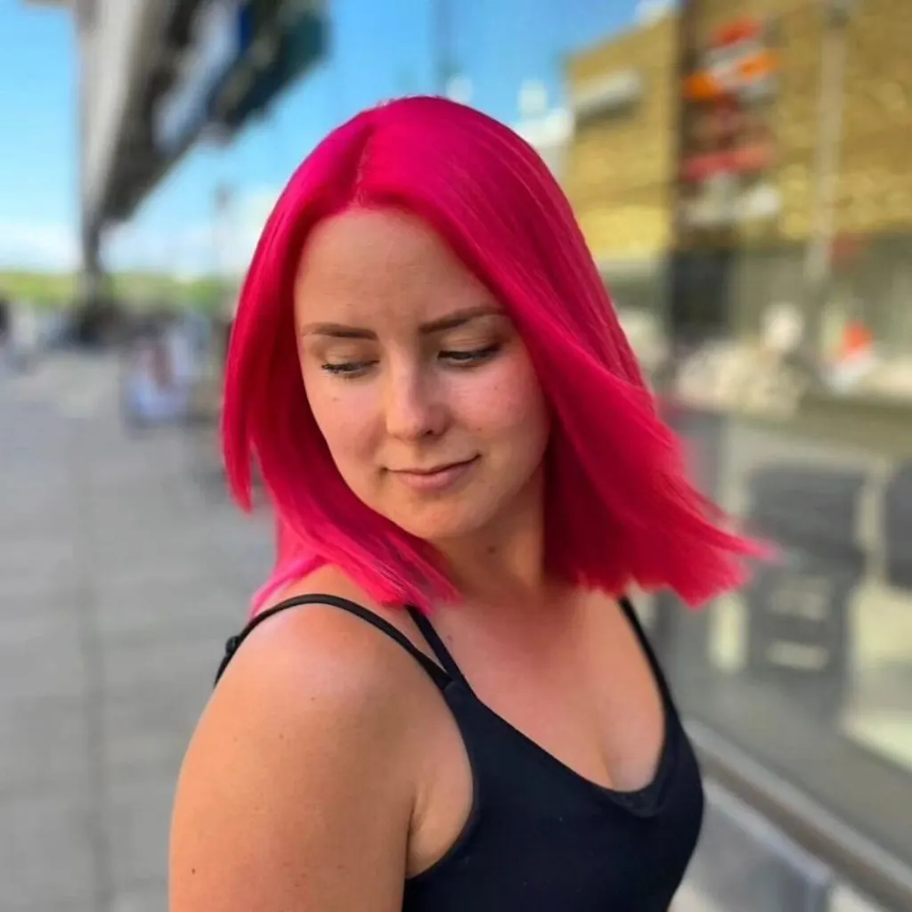 electric bright red hair
