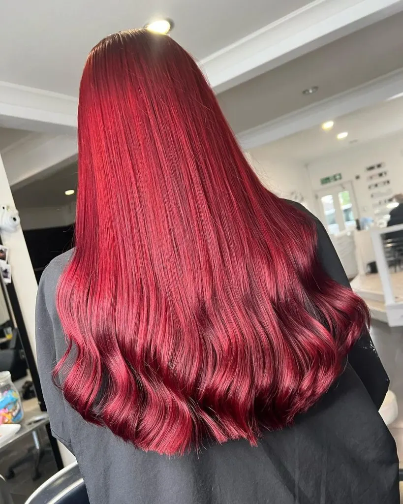 extra shiny bright red hair