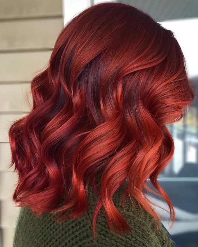 intense auburn red hair