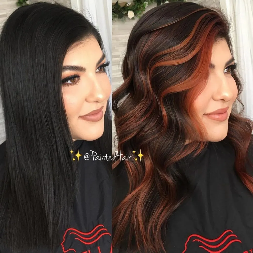 light copper and black hair
