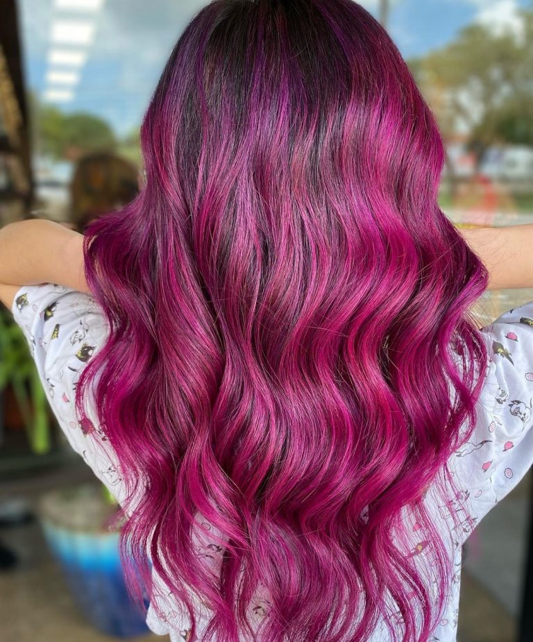 50 Magenta Hair Colors And Styles Trending In 2024   Magenta Melt Hair 768x925 