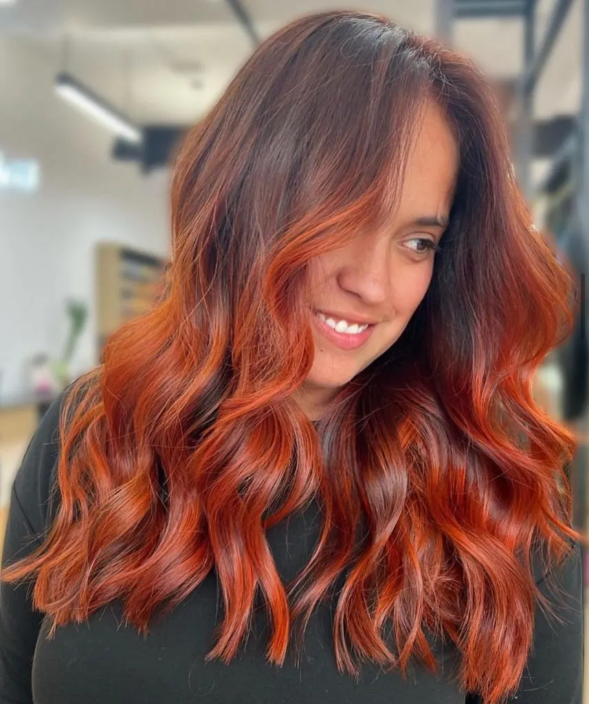 red and copper ombre hair