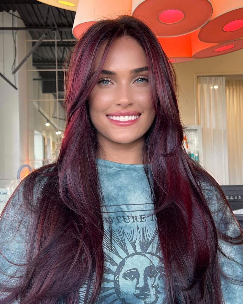 red violet balayage