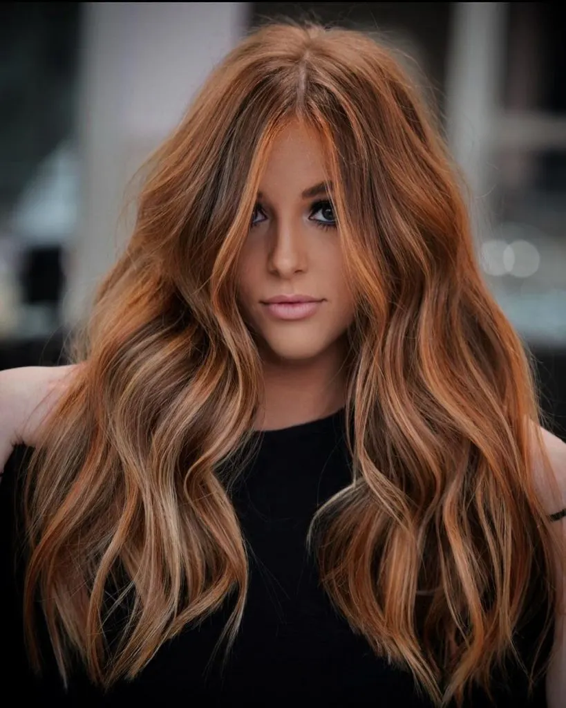 spicy copper balayage