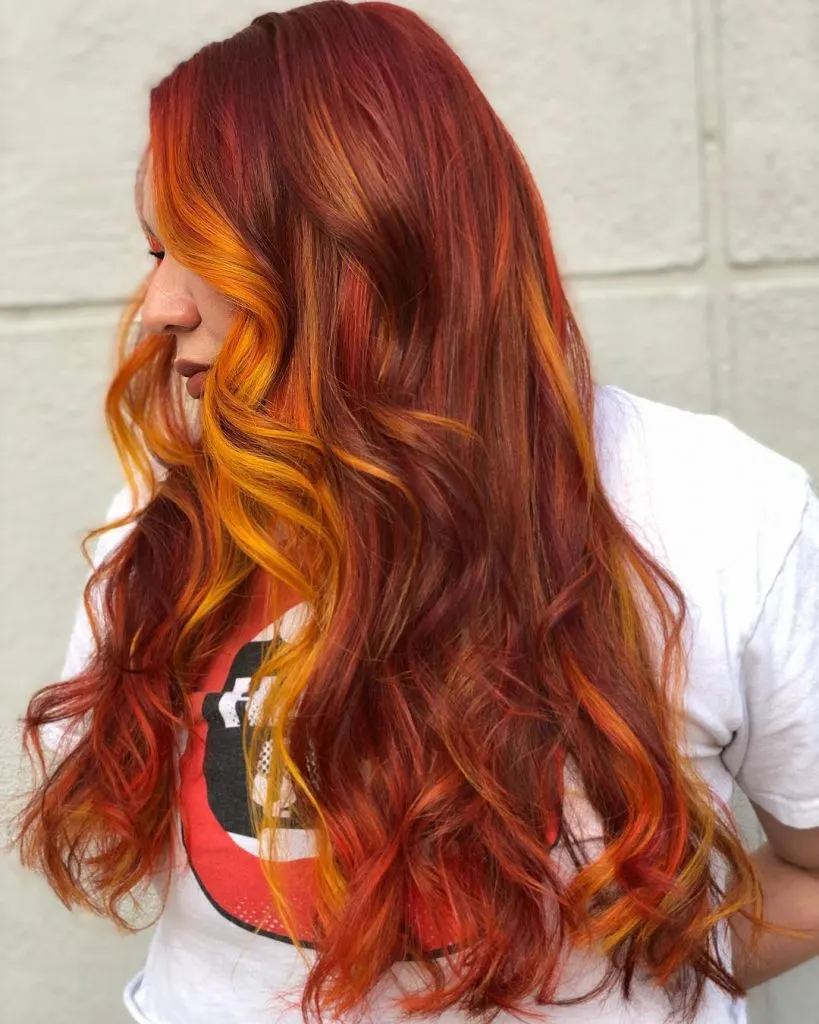 sunny auburn hair