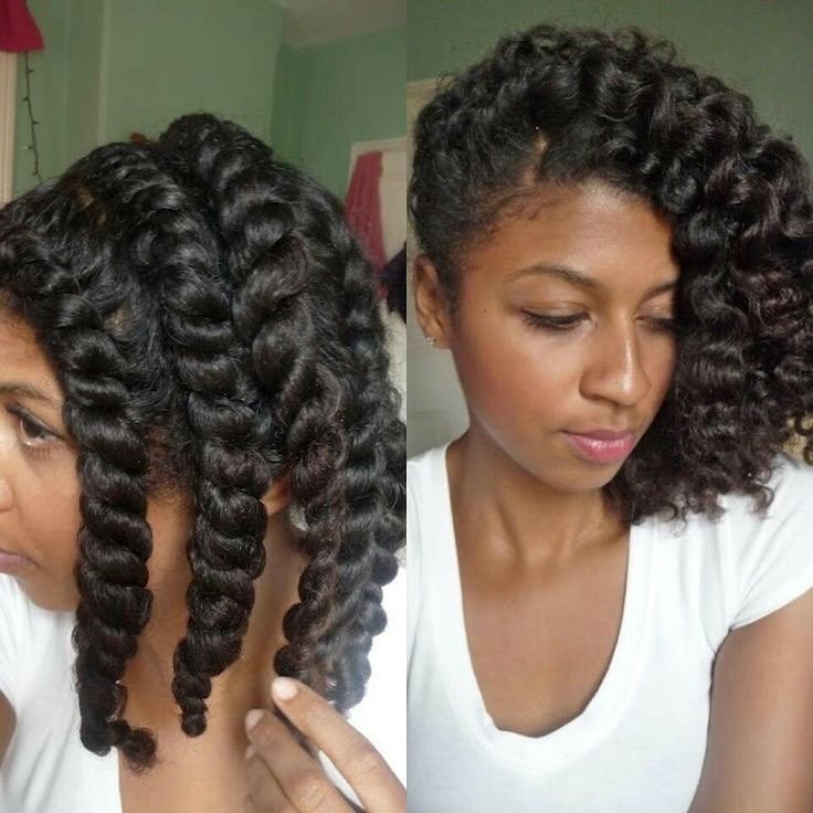 3C curly hair twist outs