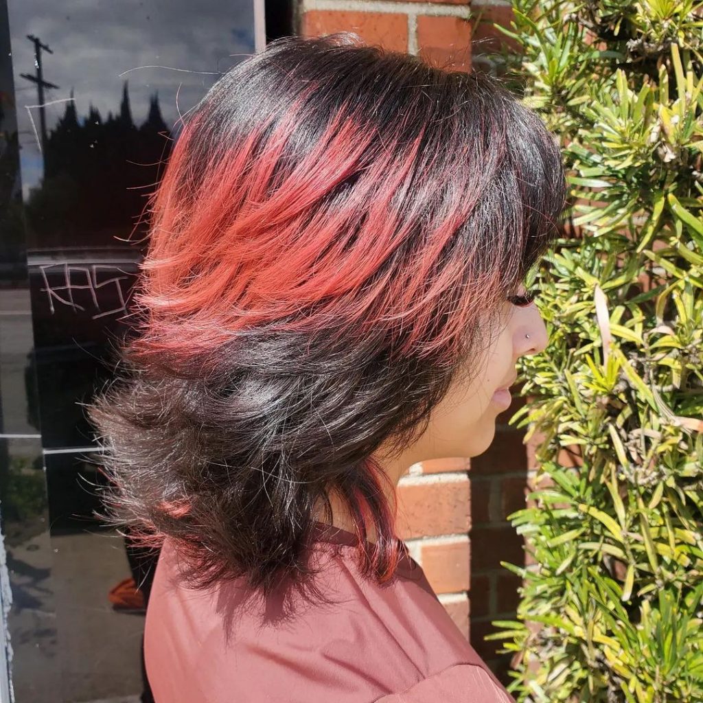 touch of red on black feathered lob